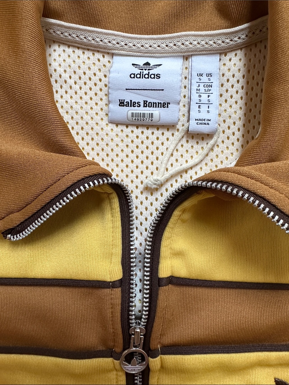 Adidas Wales  Bonner adidas Yellow and Brown Zip-Front Track Jacket men’s small - Picture 2 of 14